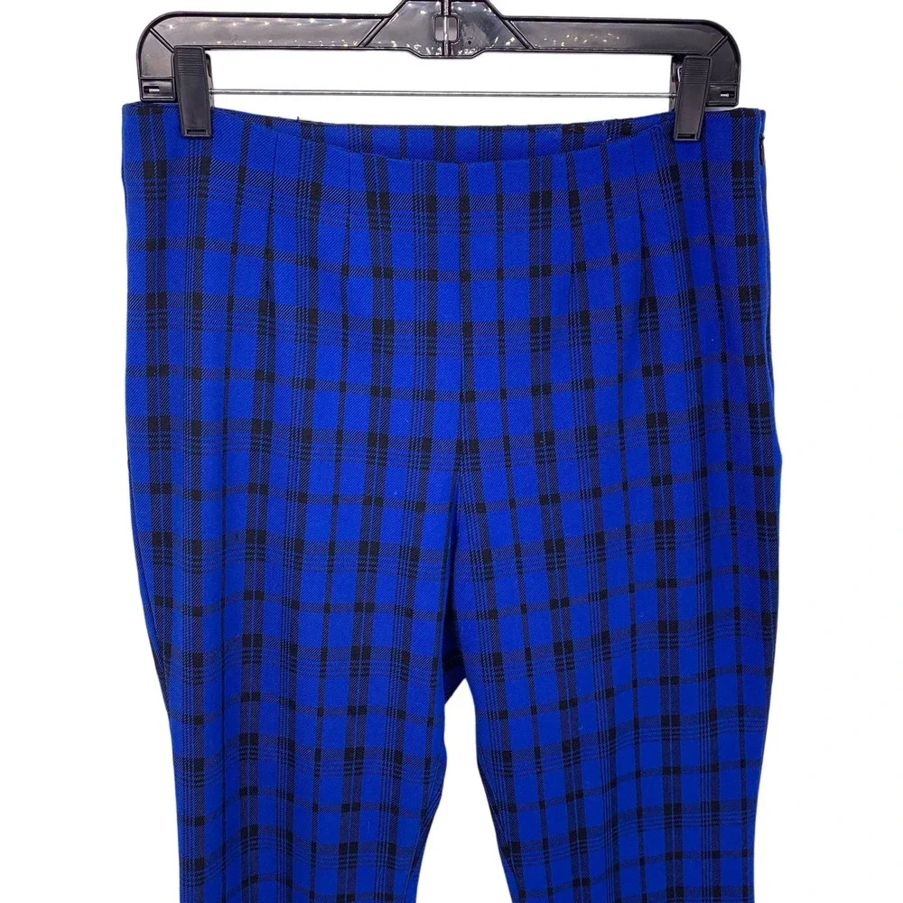 Free People Blue Plaid Pants Womens Size 8
